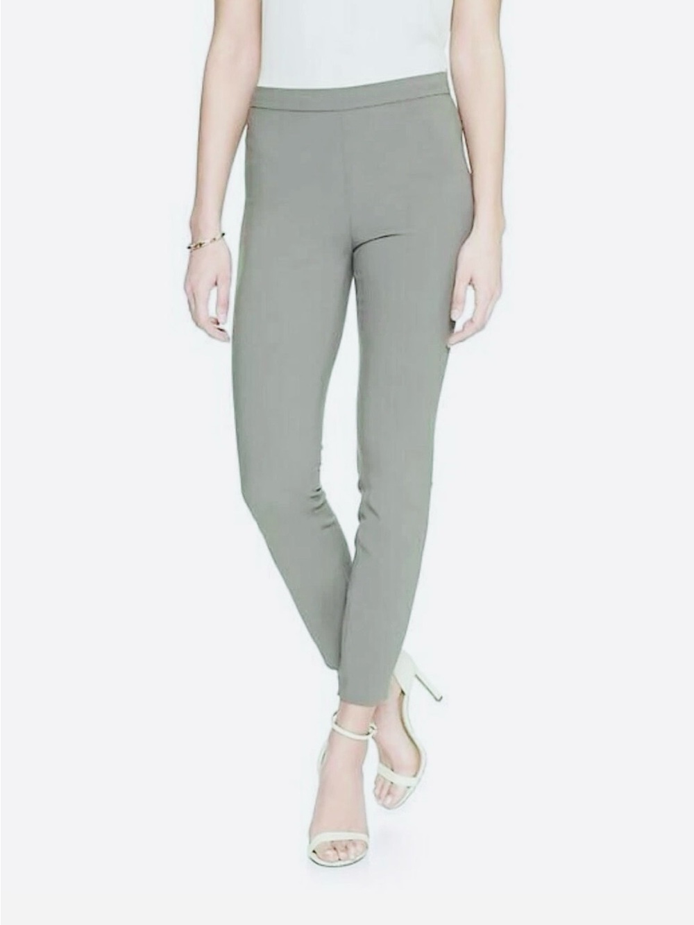 NWT Banana Republic Devon Work Pants Slim Skinny High Waisted Grey Gray Size 6P
